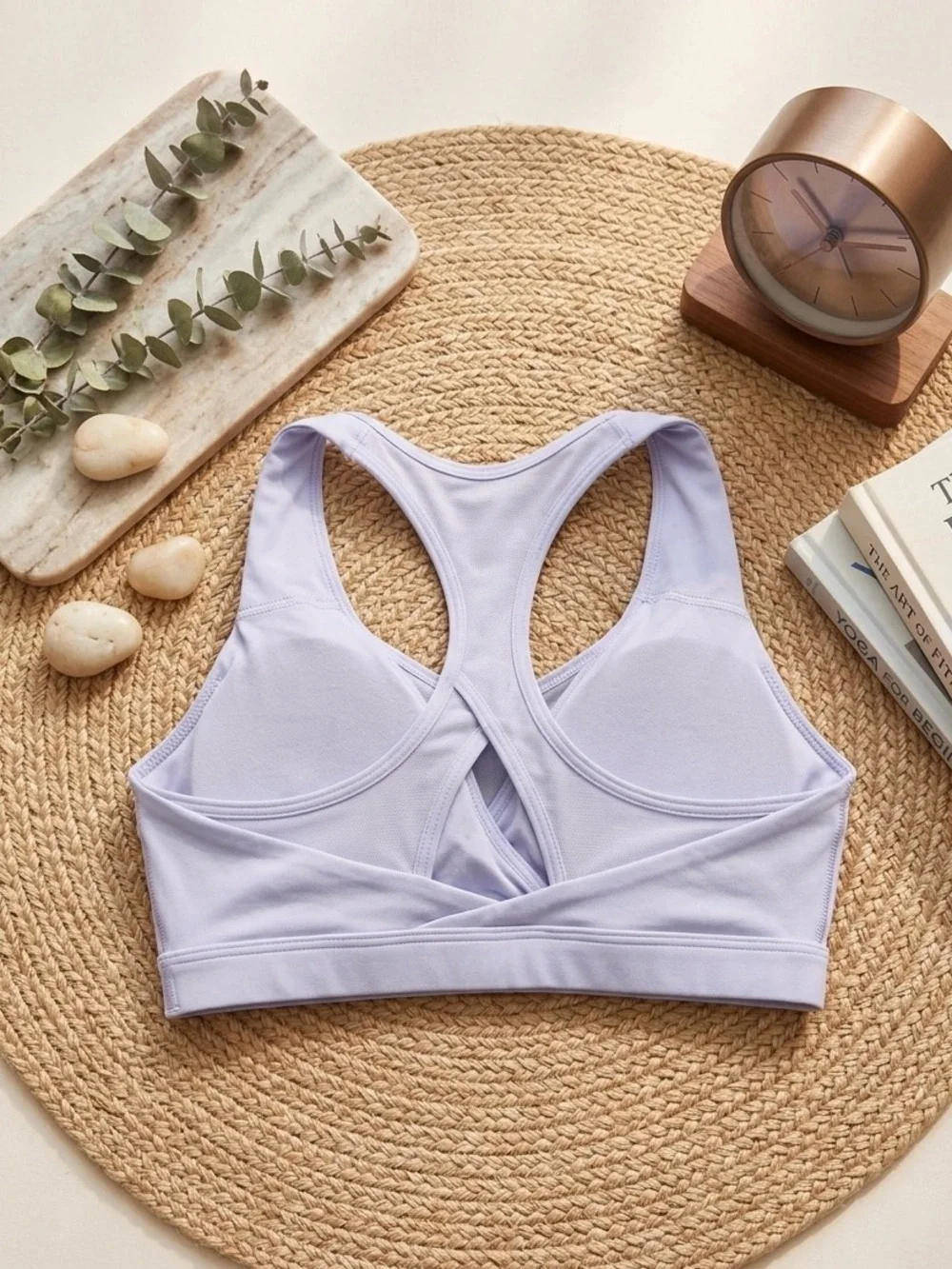 Gymshark Lavender Wrap-Front Racerback Sports Bra